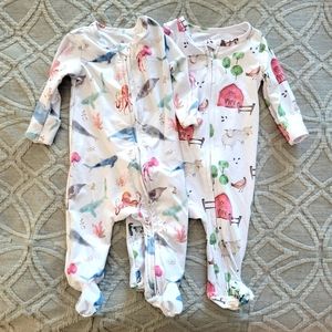 2 Caden Lane zipper footies